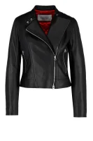 Kožna jakna | Regular Fit Calvin Klein crna